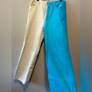 Eckhaus latta unique blue and white jeans size 29